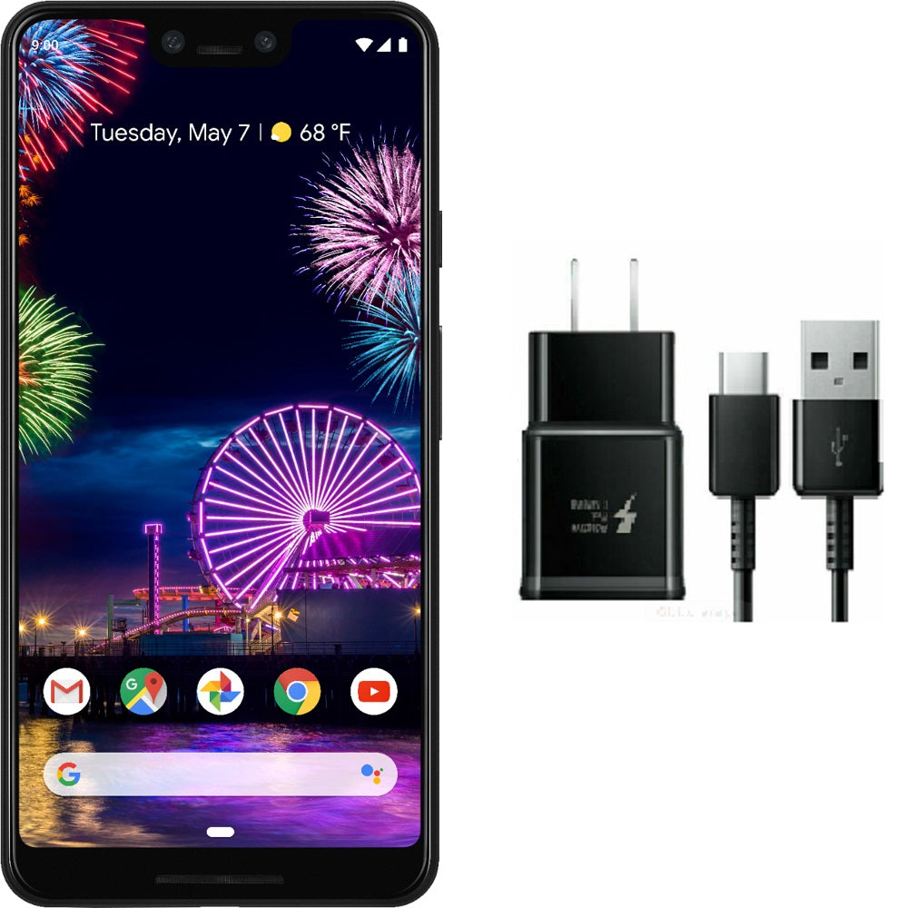 Google Pixel 3 XL 64GB Unlocked Black - Used Light Cracked Screen WORK'S GREAT