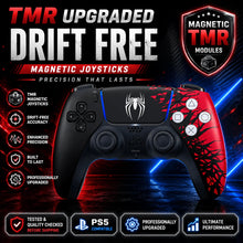 Load image into Gallery viewer, Sony PS5 DualSense Controller Spider-Man TMR Drift Free Magnetic Joystick Mod
