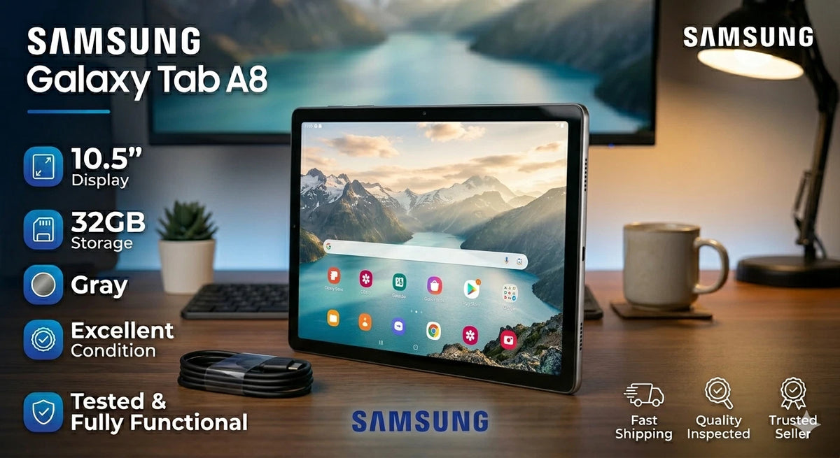 Samsung Galaxy Tab A8 10.5" 32GB Wi-Fi Gray Android Tablet SM-X200NZAAXAR Tested