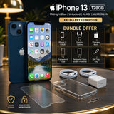 Apple iPhone 13 128GB Midnight MLML3LL/A Factory Unlocked 5G Smartphone Bundle Accessories Included Grade A Tested