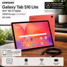 Load image into Gallery viewer, Samsung Galaxy Tab S10 Lite 10.9" 128GB Wi-Fi Coral Red SM-X400 No S-Pen Very Good
