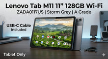 Load image into Gallery viewer, Lenovo Tab M11 11" 128GB Wi-Fi Storm Gray Android Tablet ZADA0117US Excellent A+
