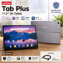 Load image into Gallery viewer, Lenovo Tab Plus 11.5 Inch Android Tablet ZADX0034US 128GB Wi-Fi 2K Display JBL Sound Luna Grey Grade A Tested
