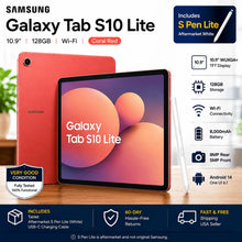 Load image into Gallery viewer, Samsung Galaxy Tab S10 Lite 10.9" 128GB Wi-Fi Coral Red SM-X400 S-Pen Very Good
