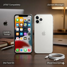 Load image into Gallery viewer, Apple iPhone 11 Pro Max 64GB Silver AT&amp;T MWFA2LL/A No FaceID Screen Msg

