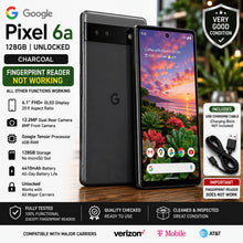 Load image into Gallery viewer, Google Pixel 6a 128GB Charcoal Unlocked GA02998-US Fingerprint Not Working
