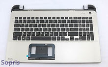 Load image into Gallery viewer, A000301110 08007482 TOSHIBA Computer KEYBOARD WITH TOP COVER SILVER BLACK 15-052
