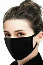 Load image into Gallery viewer, Face Mask Black Triple Layer Cotton Reusable and Washable Unisex Pack of 6 Masks
