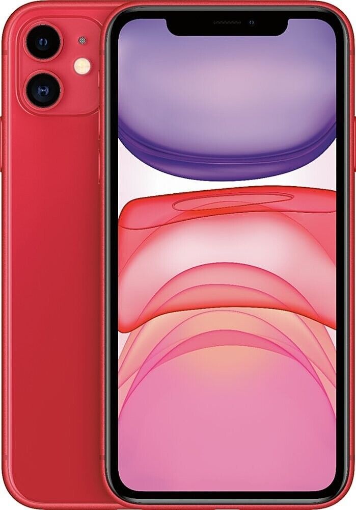 apple iphone 11 64gb red unlocked LCD message- new batt