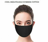 Face Mask Black Triple Layer Cotton Reusable and Washable Unisex Pack of 4 Masks