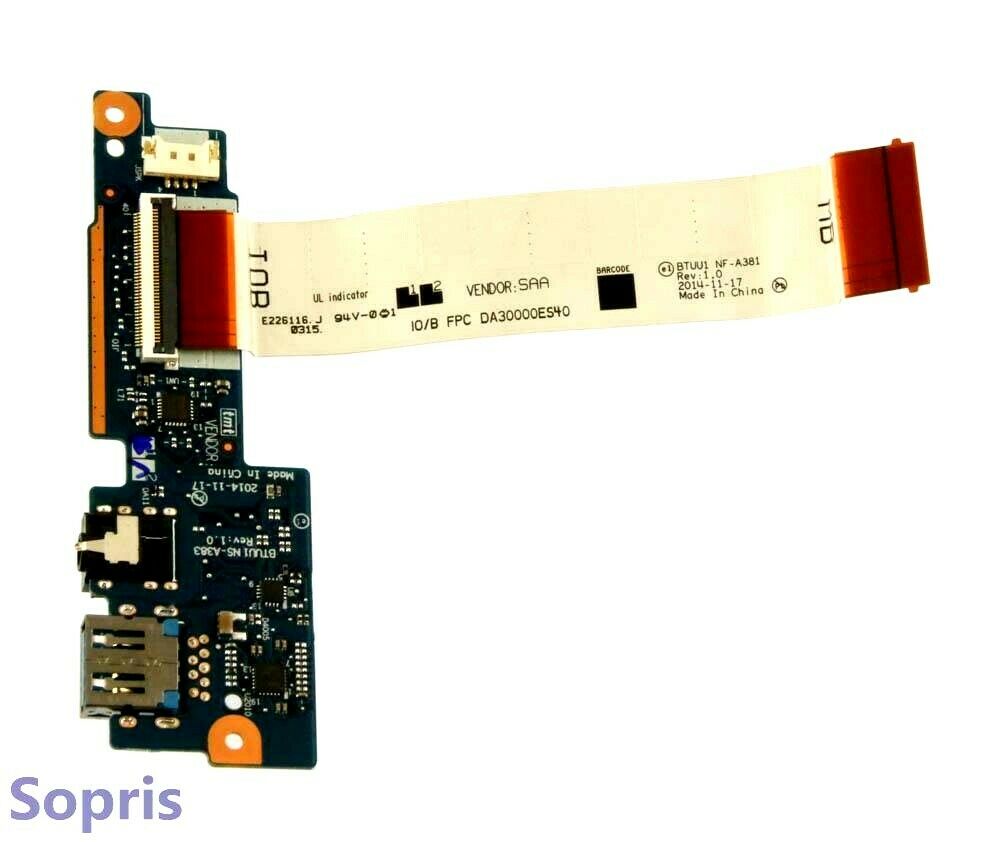 5C50H35680 80JH00FLUS Lenovo USB Audio OI Board w/ Cable yoga 3-1470 laptop