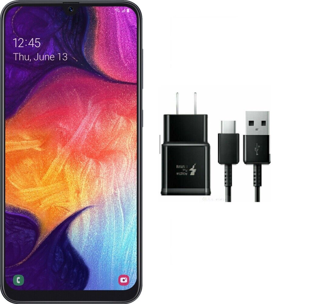 Samsung Galaxy A50 64GB Unlocked Black - Medium Cracked Screen WORK'S GREAT